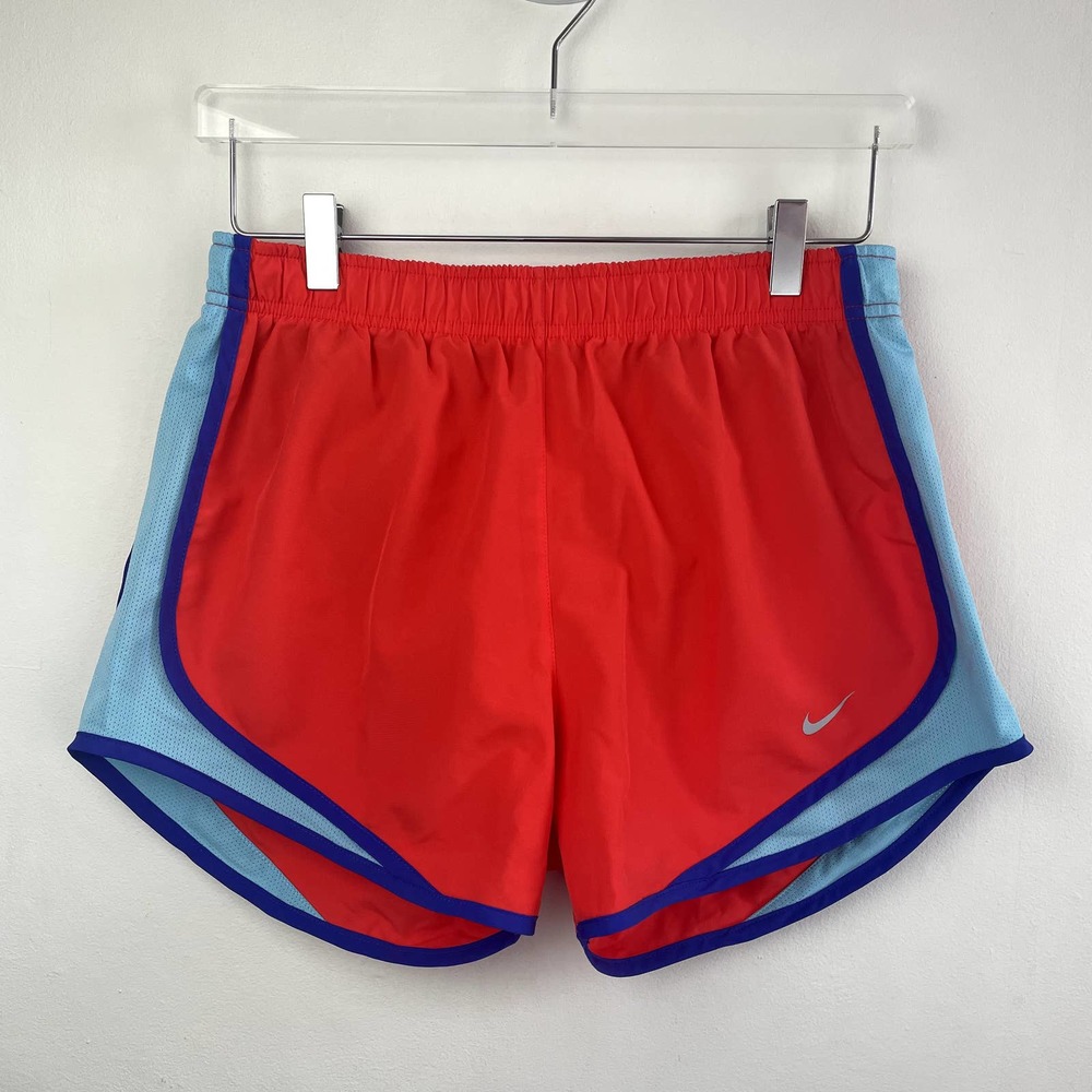 Nike Orange Blue Tempo Dri-FIT Lined Running Athletic Shorts — Women's Medium
